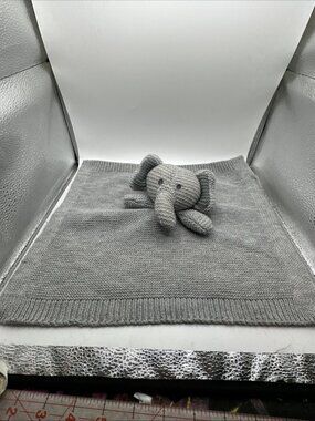 Modern Baby Knit Sweater Elephant Lovey Security Blanket Plush 2022